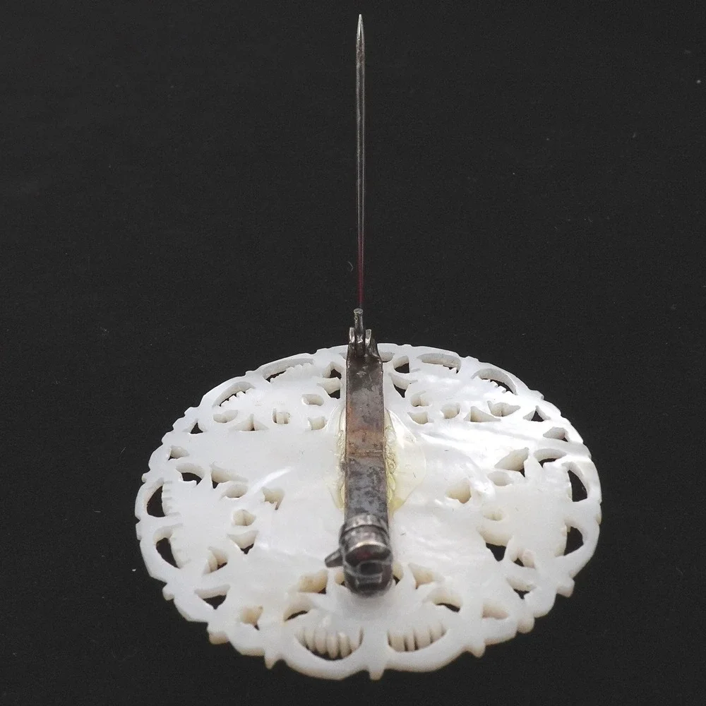 Vintage Mother of‎ Pearl Star of Bethlehem Pendant Openwork Intricate